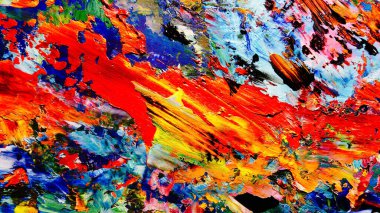 Renkli soyut arkaplan dokusu. Modern motif görsel sanat. Yağlı boya karışımı. Moda el boyama bezi. Duvar dekorasyonu ve Duvar arkaplan resimleri fikri.