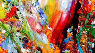 Renkli soyut arkaplan dokusu. Modern motif görsel sanat. Yağlı boya karışımı. Moda el boyama bezi. Duvar dekorasyonu ve Duvar arkaplan resimleri fikri.