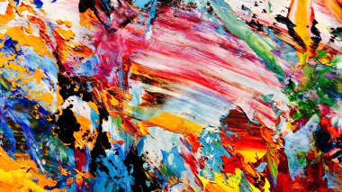 Renkli soyut arkaplan dokusu. Modern motif görsel sanat. Yağlı boya karışımı. Moda el boyama bezi. Duvar dekorasyonu ve Duvar arkaplan resimleri fikri.