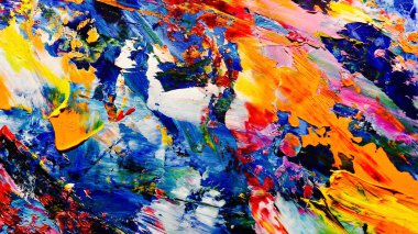 Renkli soyut arkaplan dokusu. Modern motif görsel sanat. Yağlı boya karışımı. Moda el boyama bezi. Duvar dekorasyonu ve Duvar arkaplan resimleri fikri.