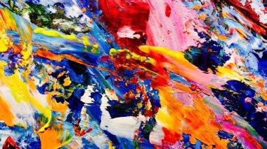 Renkli soyut arkaplan dokusu. Modern motif görsel sanat. Yağlı boya karışımı. Moda el boyama bezi. Duvar dekorasyonu ve Duvar arkaplan resimleri fikri.