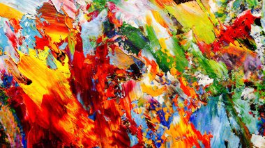 Renkli soyut arkaplan dokusu. Modern motif görsel sanat. Yağlı boya karışımı. Moda el boyama bezi. Duvar dekorasyonu ve Duvar arkaplan resimleri fikri.