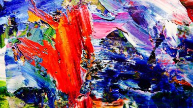 Renkli soyut arkaplan dokusu. Modern motif görsel sanat. Yağlı boya karışımı. Moda el boyama bezi. Duvar dekorasyonu ve Duvar arkaplan resimleri fikri.