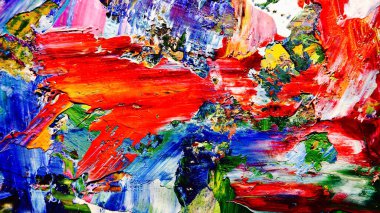 Renkli soyut arkaplan dokusu. Modern motif görsel sanat. Yağlı boya karışımı. Moda el boyama bezi. Duvar dekorasyonu ve Duvar arkaplan resimleri fikri.