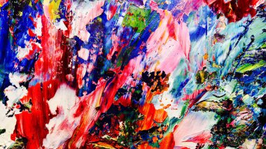 Renkli soyut arkaplan dokusu. Modern motif görsel sanat. Yağlı boya karışımı. Moda el boyama bezi. Duvar dekorasyonu ve Duvar arkaplan resimleri fikri.