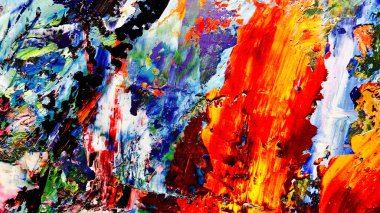 Renkli soyut arkaplan dokusu. Modern motif görsel sanat. Yağlı boya karışımı. Moda el boyama bezi. Duvar dekorasyonu ve Duvar arkaplan resimleri fikri.