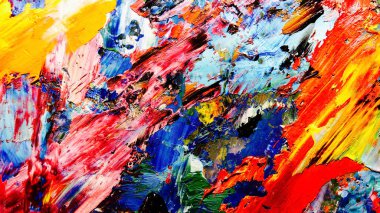 Renkli soyut arkaplan dokusu. Modern motif görsel sanat. Yağlı boya karışımı. Moda el boyama bezi. Duvar dekorasyonu ve Duvar arkaplan resimleri fikri.