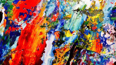 Renkli soyut arkaplan dokusu. Modern motif görsel sanat. Yağlı boya karışımı. Moda el boyama bezi. Duvar dekorasyonu ve Duvar arkaplan resimleri fikri.