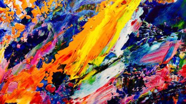 Renkli soyut arkaplan dokusu. Modern motif görsel sanat. Yağlı boya karışımı. Moda el boyama bezi. Duvar dekorasyonu ve Duvar arkaplan resimleri fikri.