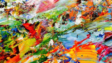 Renkli soyut arkaplan dokusu. Modern motif görsel sanat. Yağlı boya karışımı. Moda el boyama bezi. Duvar dekorasyonu ve Duvar arkaplan resimleri fikri.