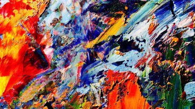 Renkli soyut arkaplan dokusu. Modern motif görsel sanat. Yağlı boya karışımı. Moda el boyama bezi. Duvar dekorasyonu ve Duvar arkaplan resimleri fikri.