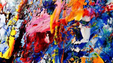 Renkli soyut arkaplan dokusu. Modern motif görsel sanat. Yağlı boya karışımı. Moda el boyama bezi. Duvar dekorasyonu ve Duvar arkaplan resimleri fikri