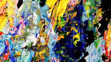 Renkli soyut arkaplan dokusu. Modern motif görsel sanat. Yağlı boya karışımı. Moda el boyama bezi. Duvar dekorasyonu ve Duvar arkaplan resimleri fikri