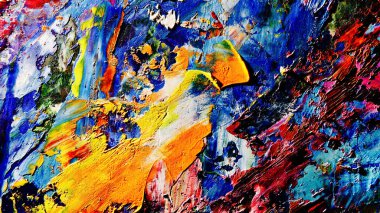 Renkli soyut arkaplan dokusu. Modern motif görsel sanat. Yağlı boya karışımı. Moda el boyama bezi. Duvar dekorasyonu ve Duvar arkaplan resimleri fikri