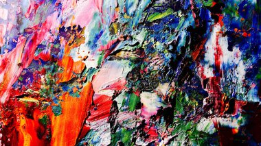 Renkli soyut arkaplan dokusu. Modern motif görsel sanat. Yağlı boya karışımı. Moda el boyama bezi. Duvar dekorasyonu ve Duvar arkaplan resimleri fikri