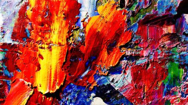 Renkli soyut arkaplan dokusu. Modern motif görsel sanat. Yağlı boya karışımı. Moda el boyama bezi. Duvar dekorasyonu ve Duvar arkaplan resimleri fikri