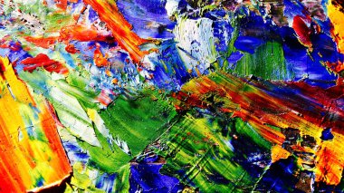 Renkli soyut arkaplan dokusu. Modern motif görsel sanat. Yağlı boya karışımı. Moda el boyama bezi. Duvar dekorasyonu ve Duvar arkaplan resimleri fikri