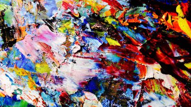 Renkli soyut arkaplan dokusu. Modern motif görsel sanat. Yağlı boya karışımı. Moda el boyama bezi. Duvar dekorasyonu ve Duvar arkaplan resimleri fikri