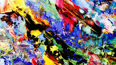 Renkli soyut arkaplan dokusu. Modern motif görsel sanat. Yağlı boya karışımı. Moda el boyama bezi. Duvar dekorasyonu ve Duvar arkaplan resimleri fikri