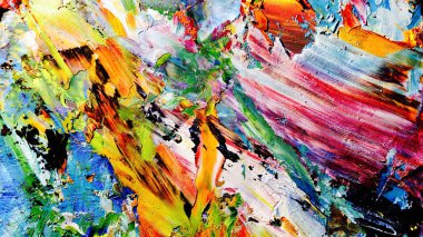 Renkli soyut arkaplan dokusu. Modern motif görsel sanat. Yağlı boya karışımı. Moda el boyama bezi. Duvar dekorasyonu ve Duvar arkaplan resimleri fikri