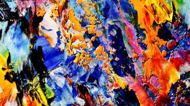 Renkli soyut arkaplan dokusu. Modern motif görsel sanat. Yağlı boya karışımı. Moda el boyama bezi. Duvar dekorasyonu ve Duvar arkaplan resimleri fikri