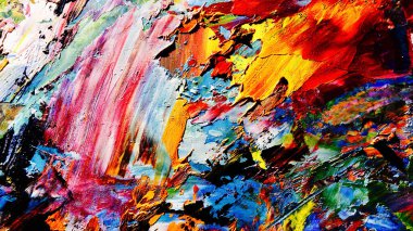 Renkli soyut arkaplan dokusu. Modern motif görsel sanat. Yağlı boya karışımı. Moda el boyama bezi. Duvar dekorasyonu ve Duvar arkaplan resimleri fikri