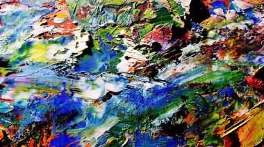 Renkli soyut arkaplan dokusu. Modern motif görsel sanat. Yağlı boya karışımı. Moda el boyama bezi. Duvar dekorasyonu ve Duvar arkaplan resimleri fikri