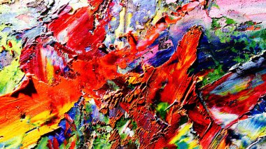 Renkli soyut arkaplan dokusu. Modern motif görsel sanat. Yağlı boya karışımı. Moda el boyama bezi. Duvar dekorasyonu ve Duvar arkaplan resimleri fikri