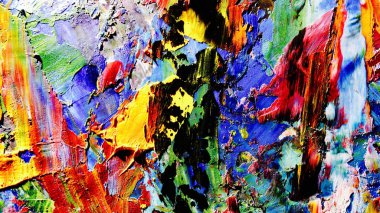 Renkli soyut arkaplan dokusu. Modern motif görsel sanat. Yağlı boya karışımı. Moda el boyama bezi. Duvar dekorasyonu ve Duvar arkaplan resimleri fikri.