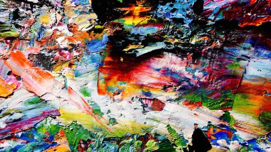 Renkli soyut arkaplan dokusu. Modern motif görsel sanat. Yağlı boya karışımı. Moda el boyama bezi. Duvar dekorasyonu ve Duvar arkaplan resimleri fikri.