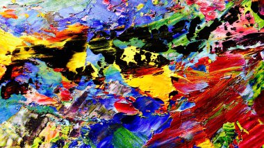 Renkli soyut arkaplan dokusu. Modern motif görsel sanat. Yağlı boya karışımı. Moda el boyama bezi. Duvar dekorasyonu ve Duvar arkaplan resimleri fikri.