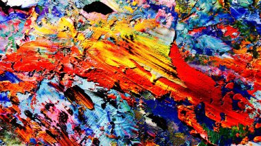 Renkli soyut arkaplan dokusu. Modern motif görsel sanat. Yağlı boya karışımı. Moda el boyama bezi. Duvar dekorasyonu ve Duvar arkaplan resimleri fikri.