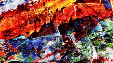 Renkli soyut arkaplan dokusu. Modern motif görsel sanat. Yağlı boya karışımı. Moda el boyama bezi. Duvar dekorasyonu ve Duvar arkaplan resimleri fikri.