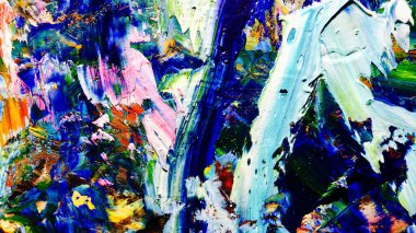 Renkli soyut arkaplan dokusu. Modern motif görsel sanat. Yağlı boya karışımı. Moda el boyama bezi. Duvar dekorasyonu ve Duvar arkaplan resimleri fikri.