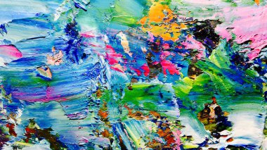 Renkli soyut arkaplan dokusu. Modern motif görsel sanat. Yağlı boya karışımı. Moda el boyama bezi. Duvar dekorasyonu ve Duvar arkaplan resimleri fikri.