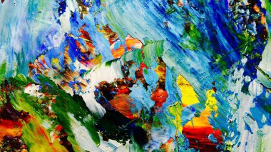 Renkli soyut arkaplan dokusu. Modern motif görsel sanat. Yağlı boya karışımı. Moda el boyama bezi. Duvar dekorasyonu ve Duvar arkaplan resimleri fikri.