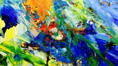 Renkli soyut arkaplan dokusu. Modern motif görsel sanat. Yağlı boya karışımı. Moda el boyama bezi. Duvar dekorasyonu ve Duvar arkaplan resimleri fikri. 