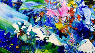 Renkli soyut arkaplan dokusu. Modern motif görsel sanat. Yağlı boya karışımı. Moda el boyama bezi. Duvar dekorasyonu ve Duvar arkaplan resimleri fikri. 