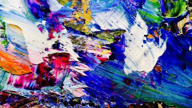 Renkli soyut arkaplan dokusu. Modern motif görsel sanat. Yağlı boya karışımı. Moda el boyama bezi. Duvar dekorasyonu ve Duvar arkaplan resimleri fikri. 