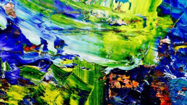 Renkli soyut arkaplan dokusu. Modern motif görsel sanat. Yağlı boya karışımı. Moda el boyama bezi. Duvar dekorasyonu ve Duvar arkaplan resimleri fikri. 