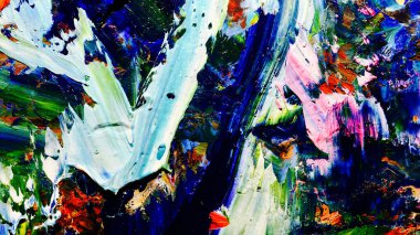 Renkli soyut arkaplan dokusu. Modern motif görsel sanat. Yağlı boya karışımı. Moda el boyama bezi. Duvar dekorasyonu ve Duvar arkaplan resimleri fikri