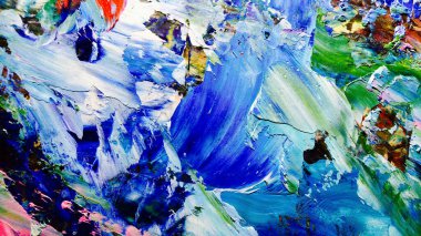 Renkli soyut arkaplan dokusu. Modern motif görsel sanat. Yağlı boya karışımı. Moda el boyama bezi. Duvar dekorasyonu ve Duvar arkaplan resimleri fikri