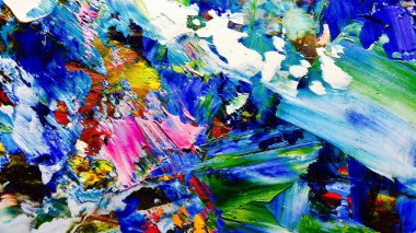 Renkli soyut arkaplan dokusu. Modern motif görsel sanat. Yağlı boya karışımı. Moda el boyama bezi. Duvar dekorasyonu ve Duvar arkaplan resimleri fikri