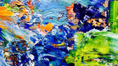 Renkli soyut arkaplan dokusu. Modern motif görsel sanat. Yağlı boya karışımı. Moda el boyama bezi. Duvar dekorasyonu ve Duvar arkaplan resimleri fikri