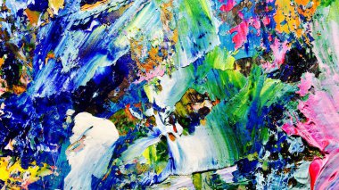 Renkli soyut arkaplan dokusu. Modern motif görsel sanat. Yağlı boya karışımı. Moda el boyama bezi. Duvar dekorasyonu ve Duvar arkaplan resimleri fikri