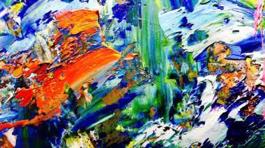 Renkli soyut arkaplan dokusu. Modern motif görsel sanat. Yağlı boya karışımı. Moda el boyama bezi. Duvar dekorasyonu ve Duvar arkaplan resimleri fikri