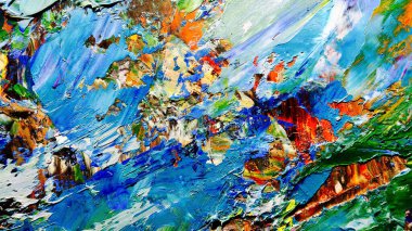 Renkli soyut arkaplan dokusu. Modern motif görsel sanat. Yağlı boya karışımı. Moda el boyama bezi. Duvar dekorasyonu ve Duvar arkaplan resimleri fikri