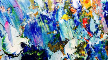 Renkli soyut arkaplan dokusu. Modern motif görsel sanat. Yağlı boya karışımı. Moda el boyama bezi. Duvar dekorasyonu ve Duvar arkaplan resimleri fikri