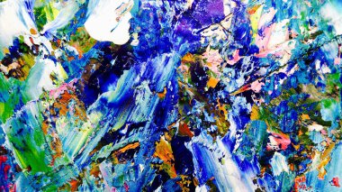 Renkli soyut arkaplan dokusu. Modern motif görsel sanat. Yağlı boya karışımı. Moda el boyama bezi. Duvar dekorasyonu ve Duvar arkaplan resimleri fikri