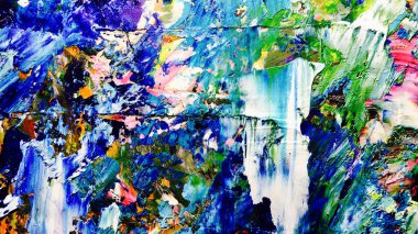 Renkli soyut arkaplan dokusu. Modern motif görsel sanat. Yağlı boya karışımı. Moda el boyama bezi. Duvar dekorasyonu ve Duvar arkaplan resimleri fikri